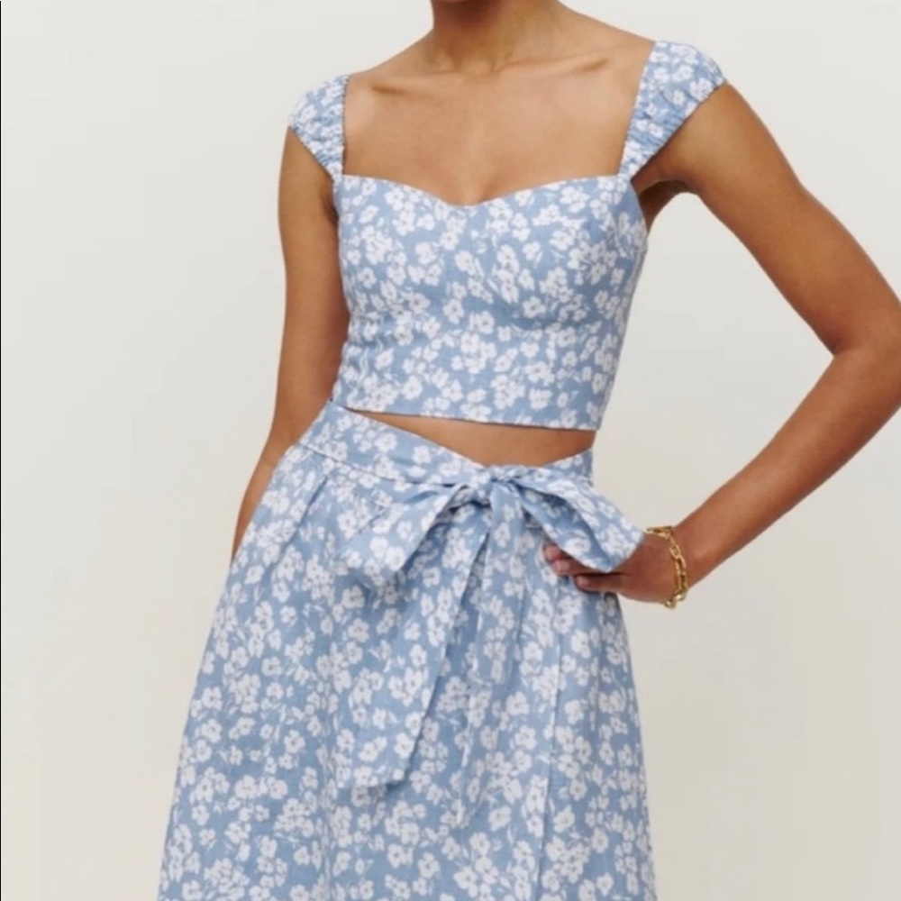 Reformation Clyde 2-piece linen dress size 4